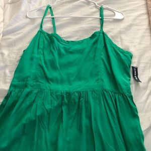 Green spaghetti strap dress